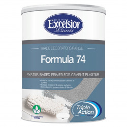 EXCELSIOR PAINT / Trade Decorators Formula 74 Water-Based Plaster Primer White 5ltr / TD FORM 74 5LTR EXCELSIOR PAINT / Trade Decorators Formula 74 Water-Based Plaster Primer White 5ltr / TD FORM 74 5LTR
