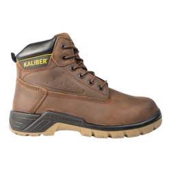 KALIBER / MALLET Full Grain Leather Safety Boot Brown, Size 6