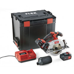 FLEX / Cordless Circular Saw Set, 165MM 18V , Brushless, 2x5.0Ah Batteries, I-Charger, in Carry Case / CS 62 18.0-EC/5.0 SET