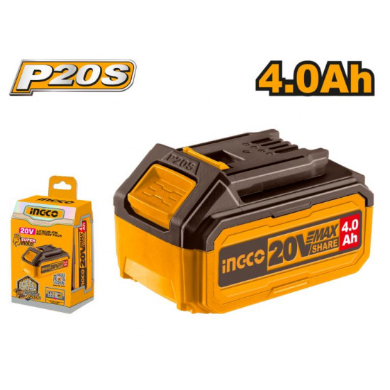 INGCO / P20S Lithium-Ion 20v Battery Pack, 4.0AH / FBLI20021