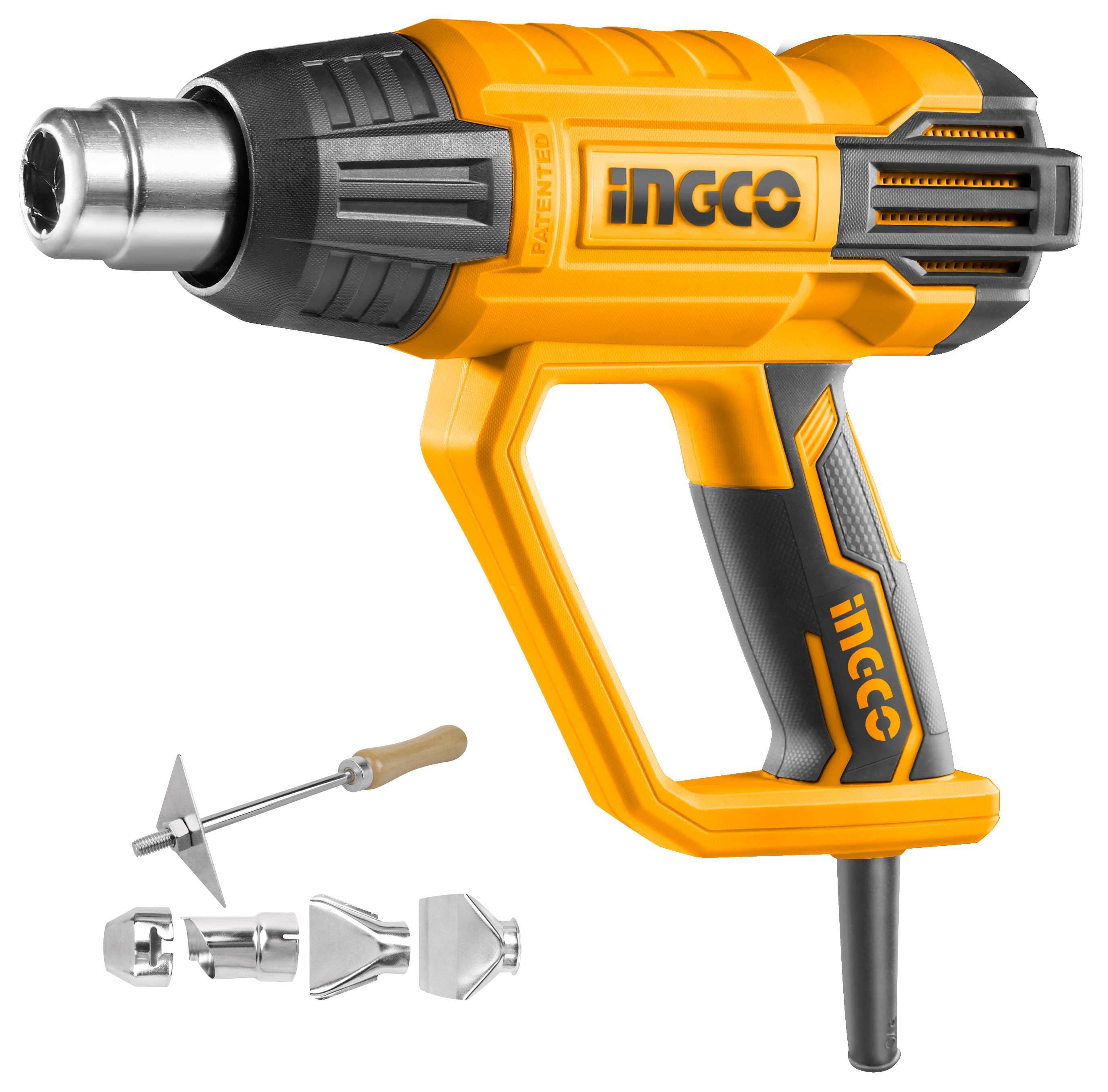 INGCO / Heat Gun 2000 Watt, Includes Scraper & 4 Nozzles / HG200028