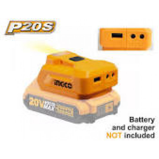 INGCO / Cordless Lithium-Ion USB-A-Charger 20v / CUCLI2022