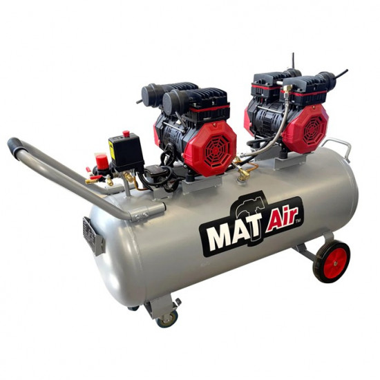 MATAIR Compressor 100 Litre Silent Oil-Free 2.2KW 3HP 220v 3-Stage Direct-Drive AIR3050