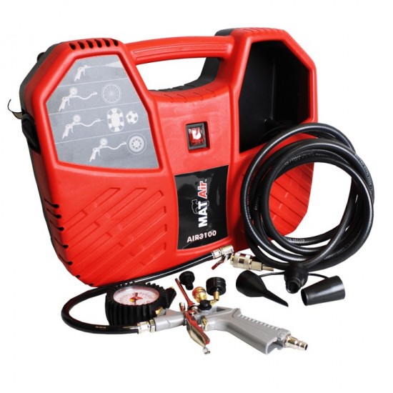 MATAIR Compressor Silent Oil-Free in Carry Case 1.1KW 1.5HP 220v Direct-Drive AIR3100