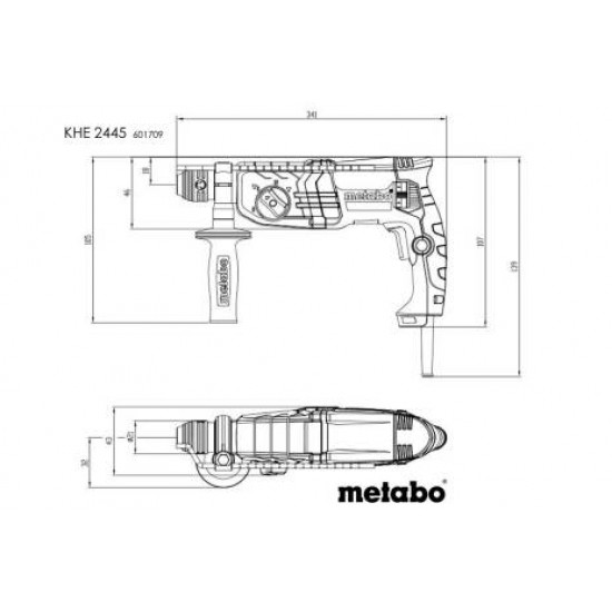 METABO / SDS-Plus Combination Hammer 800W 2.4J / KHE 2445 (601709500)