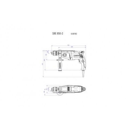 METABO / Impact Drill 850W 13mm Keyless Chuck / SBE 850-2 (600782850)
