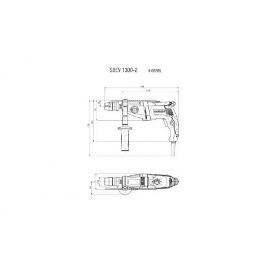 METABO / Impact Drill 13mm Geared Chuck 1300W in Cardboard Box / SBEV 1300-2 (600785000)