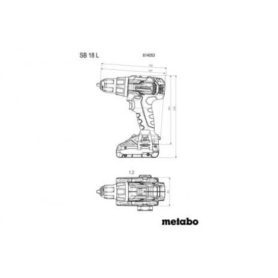 METABO / Cordless Hammer Drill Set 18v 25/50NM, includes Batteries & Charger, MetaBOX 145 / SB 18 L (614053500)