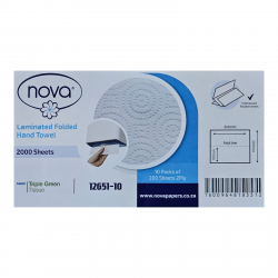 RIS-CLEANING / Nova Laminated Folded Hand Towels 2Ply 2000 Sheets / NOVA 12651 RIS-CLEANING / Nova Laminated Folded Hand Towels 2Ply 2000 Sheets / NOVA 12651