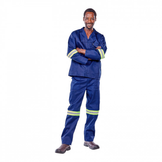 SAFETY-PPE / Standard 80/20 Conti 2-Piece Suit with Reflective Tape, Navy Blue, Size 44 / 41010REF44NB