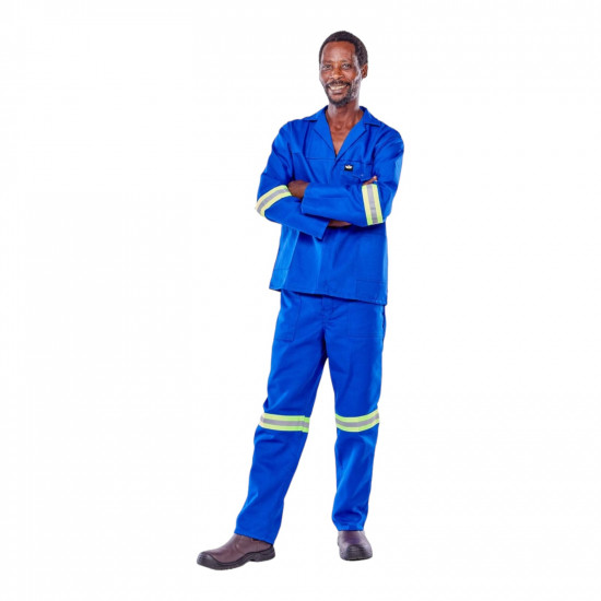 SAFETY-PPE / Standard 80/20 Conti 2-Piece Suit with Reflective Tape, Royal Blue, Size 56 / 41010REF56RB