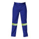 SAFETY-PPE / Premium J54 100% Cotton Conti Suit, Royal Blue, Trousers, Reflective Tape, Size 30 / 20015RBRT30