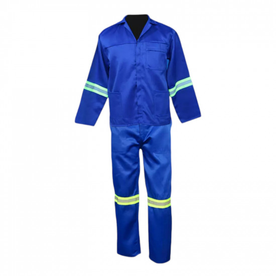 SAFETY-PPE / Premium J54 100% Cotton Conti Suit, Royal Blue, Trousers, Reflective Tape, Size 44 / 20015RBRT44