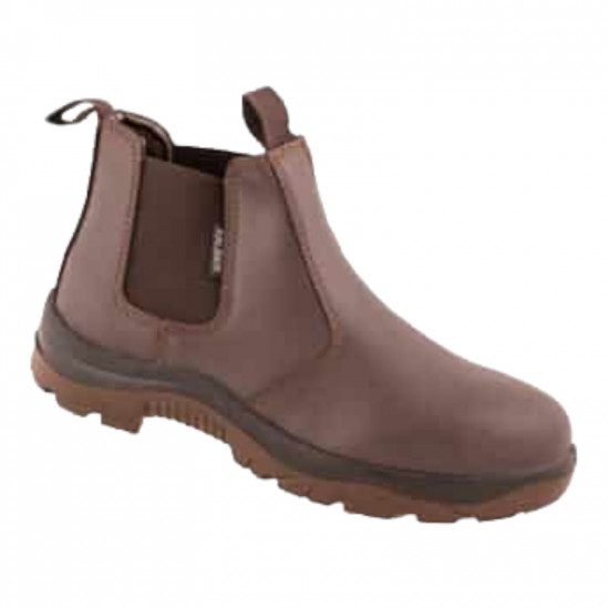 KALIBER / Chelsea Safety Boot Choc Brown, Size 8 / SFT007100608