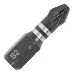 TORK CRAFT Impact Pozi.1 X 25mm Ins.bit 2/card Pz1