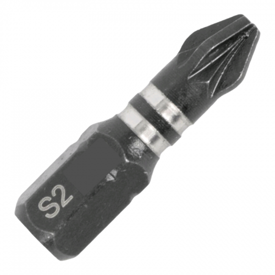 TORK CRAFT Impact Pozi.2 X 25mm Ins.bit 2/card Pz2