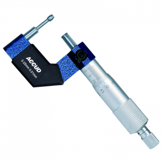 ACCUD Tube Micrometer 25-50mm 0.006mm Acc. 8x3.4mm Anvil 0.01mm Grad.