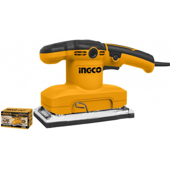 INGCO / Finishing Sander 320 Watt, No-Load Speed 14000rpm, Durable Aluminium Base, Includes 5 Piece Sand Paper Set / FS3208