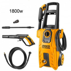 INGCO / High Pressure Washer 1800W, Auto Stop System, Includes Water Spray Gun, Soap Bottle & 5M High Pressure Hose / HPWR18008