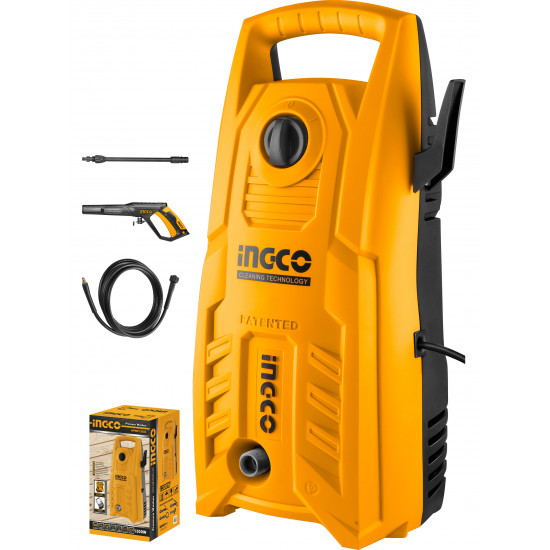 INGCO / High Pressure Washer 1400W, Auto Stop System, Includes Water Spray Gun & 5m High Pressure Hose / HPWR14008