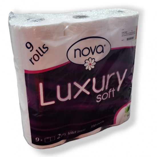 RIS-CLEANING / Nova Virgin Luxury Soft Toilet Paper 2Ply 9 Rolls / NOVA 12204