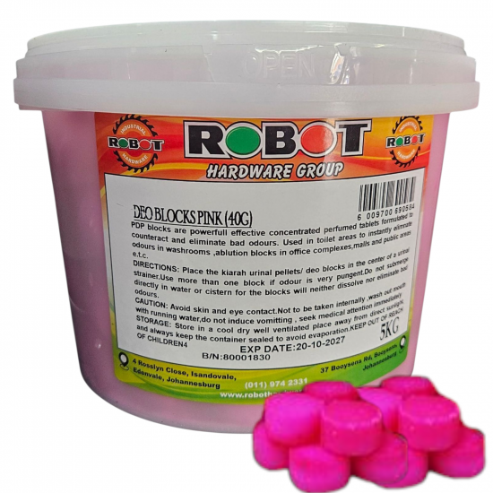 RIS-CLEANING / Deo Blocks Pink 5kg Bucket / OPT3070