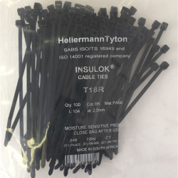CABLE TIES BLACK 104mm*2.5mm PACK 100 T18R