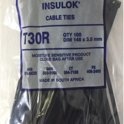 CABLE TIES BLACK 150mm*3.5mm PACK 100 T30R