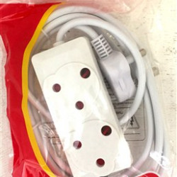 EXTENSION CORD WHITE  3MTx10AMP (2x3 PIN) EXT003