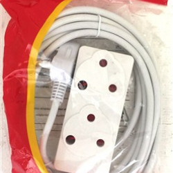 EXTENSION CORD WHITE  5MTx10MP (2x3 PIN) EXT005