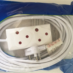 EXTENSION CORD WHITE 10MTx10AMP (2X3 PIN) EXT010