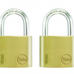 PADLOCK SOLID BR 40mm DUO PACK YALE BLISTER YE1/40/122/2
