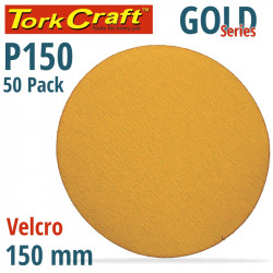 GOLD DISC (50 PIECES) 150 GRIT 150MM WITHOUT HOLE HOOK AND LOOP