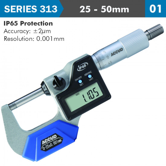 DIGITAL OUTSIDE MICROMETER IP65 25-50MM DIGITAL OUTSIDE MICROMETER IP65 25-50MM