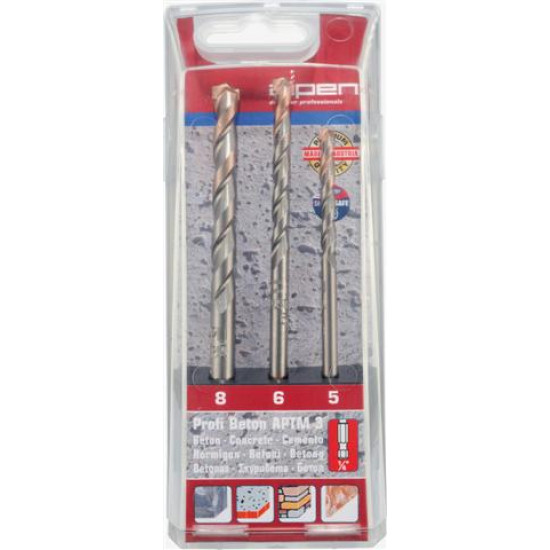 PROFI BETON 3 PIECE SET HEX SHANK 5 6 8MM PROFI BETON 3 PIECE SET HEX SHANK 5 6 8MM
