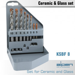 GLASS AND TILE DRILL BIT SET 8 PIECE