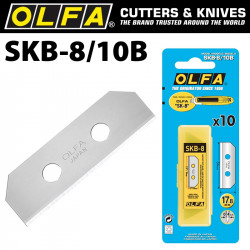 OLFA BLADES (10) FOR SKB8  SAFETY KNIFE CARDED 18MM