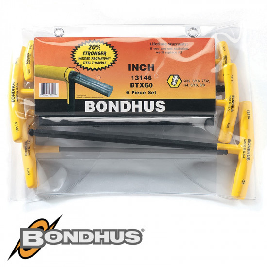 BALL END T-HDL 6PC SET 5/32'-3/8' GRADUATED BALL END T-HDL 6PC SET 5/32'-3/8' GRADUATED