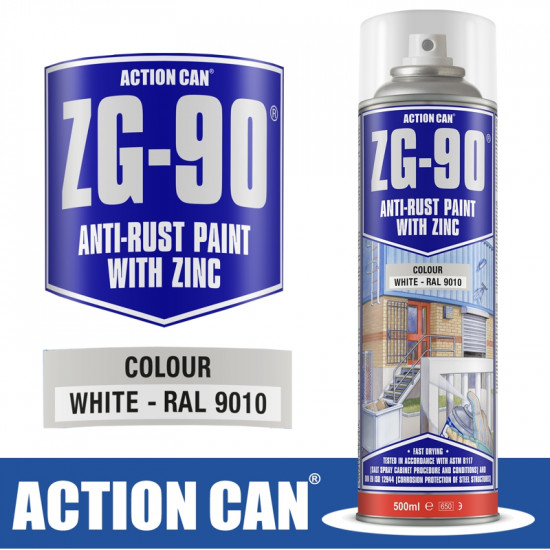 ZG-90 WHITE 500ML WHITE GALVANISING ZINC PAINT SPRAY COLD RAPID DRY ZG-90 WHITE 500ML WHITE GALVANISING ZINC PAINT SPRAY COLD RAPID DRY