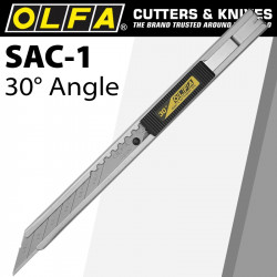 OLFA GRAPHIC ART KNIFE STAINLESS 30 DEGREE ANGLED BLADE SNAP OFF