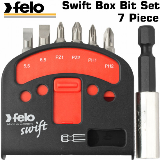FELO SWIFT BOX BIT SET 7PCE 6 X BITS & 1 X BIT HOLDER FELO SWIFT BOX BIT SET 7PCE 6 X BITS & 1 X BIT HOLDER