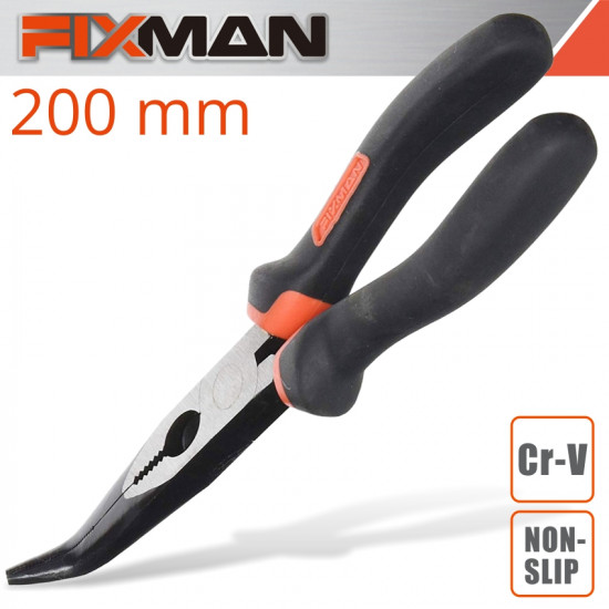 FIXMAN INDUSTRIAL BENT NOSE PLIERS 8'/200MM FIXMAN INDUSTRIAL BENT NOSE PLIERS 8'/200MM