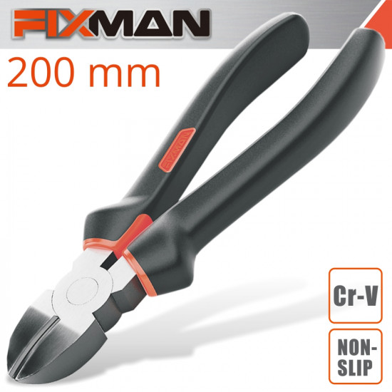 FIXMAN INDUSTRIAL DIAGONAL SIDE CUTTING PLIERS 8' 200MM FIXMAN INDUSTRIAL DIAGONAL SIDE CUTTING PLIERS 8' 200MM