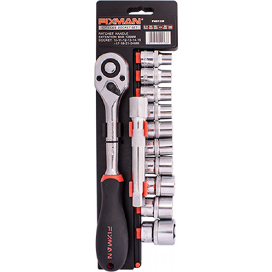 FIXMAN 12-PC 1/2' DR. SOCKET & RATCHET SET FIXMAN 12-PC 1/2' DR. SOCKET & RATCHET SET