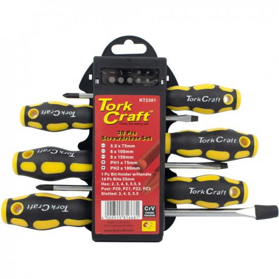 20PC SCREWDRIVER SET INCLUDES INSERT BITS 20PC SCREWDRIVER SET INCLUDES INSERT BITS