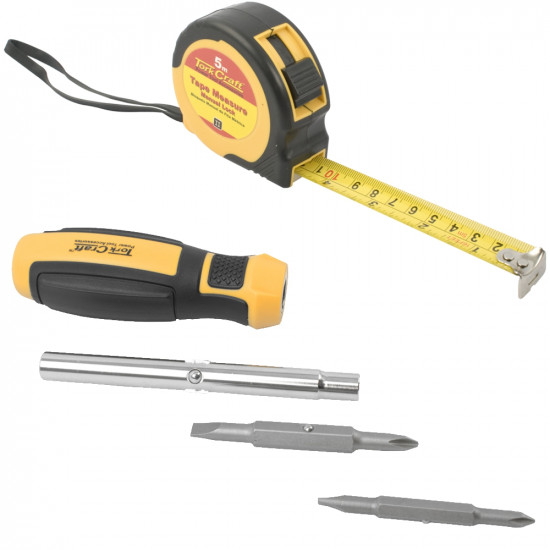 6 IN 1 SCREWDRIVER & 5MT MEASURING TAPE 6 IN 1 SCREWDRIVER & 5MT MEASURING TAPE