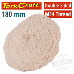 DOUBLE SIDED WOOL BUFF 7' 180MM WITH M14 THREAD
