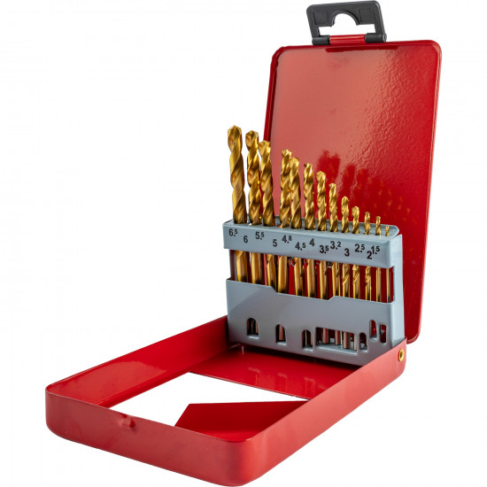 DRILL BIT SET 13PCE TIN. COATED METAL CASE DRILL BIT SET 13PCE TIN. COATED METAL CASE