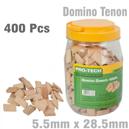 DOMINO TENON 5.5 X 28.5MM 400PC JAR BEECH WOOD DOMINO TENON 5.5 X 28.5MM 400PC JAR BEECH WOOD