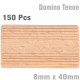 DOMINO TENON 8X40MM 150PC JAR BEECH WOOD DOMINO TENON 8X40MM 150PC JAR BEECH WOOD